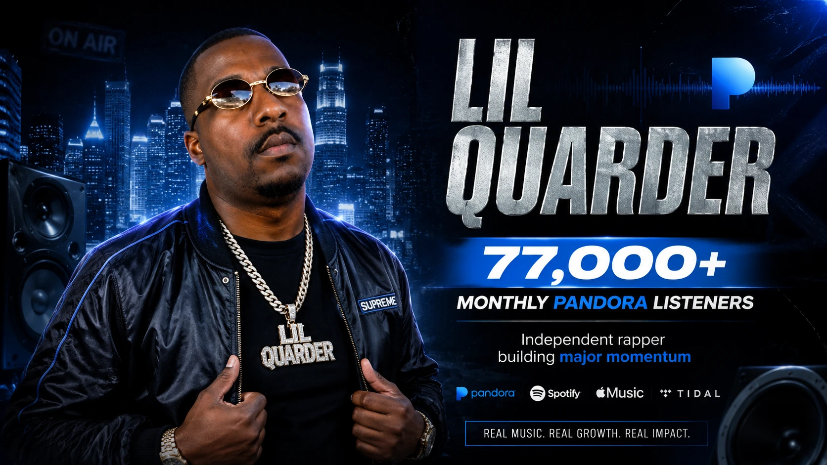 Lil Quarder Surpasses 77,000 Monthly Listeners on Pandora